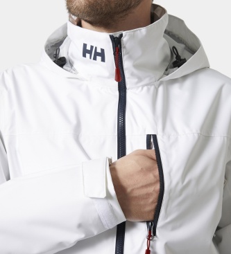 Helly Hansen Crew Hooded 2.0 seglarjacka vit
