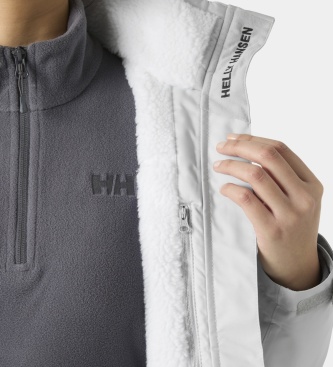 Helly Hansen Graue Crew Hooded Pile Jacke