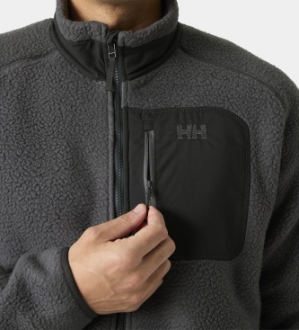 Helly Hansen Panorama Pile Block grey fleece jacket