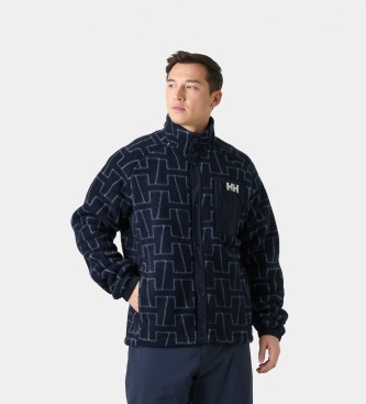 Helly Hansen Panorama Printed Pile snap jacket navy blue