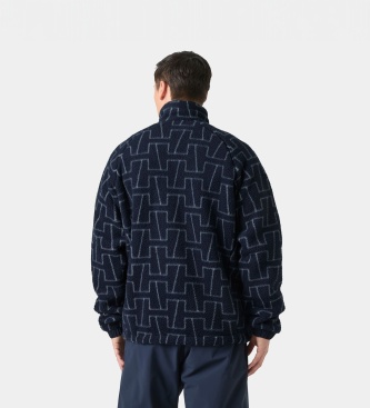 Helly Hansen Panorama Printed Pile snap jacket navy blue