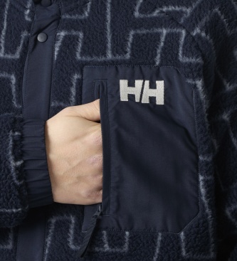 Helly Hansen Panorama Printed Pile snap jacket navy blue