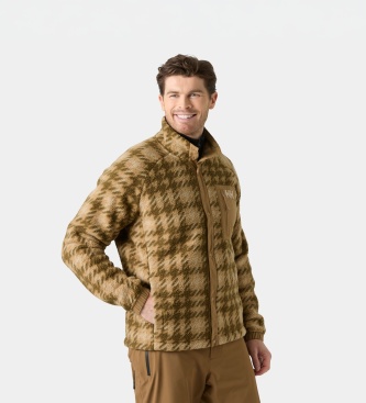 Helly Hansen Beige Panorama Printed Pile fleecetrøje med knapper