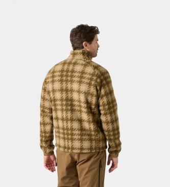 Helly Hansen Beige Panorama Printed Pile fleecetrøje med knapper