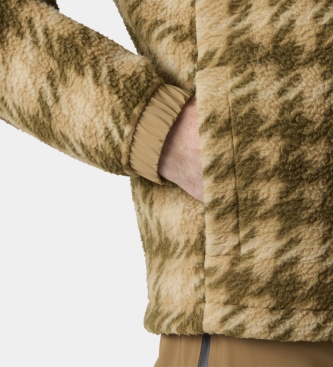 Helly Hansen Beige Panorama Printed Pile fleecetrøje med knapper