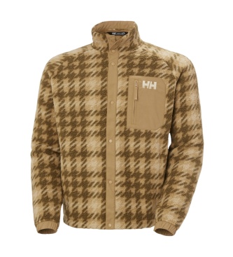 Helly Hansen Beige Panorama Printed Pile fleecetrøje med knapper