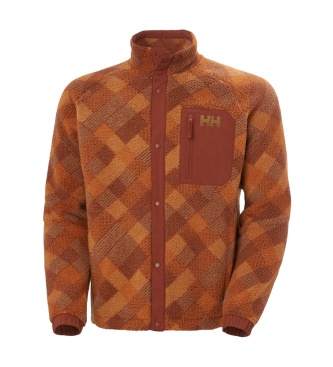 Helly Hansen Fleecejacke mit Druckknöpfen Panorama Printed Pile orange
