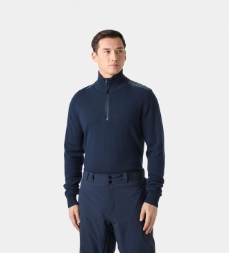 Helly Hansen Pulover z zadrgo do polovice Afton temno moder