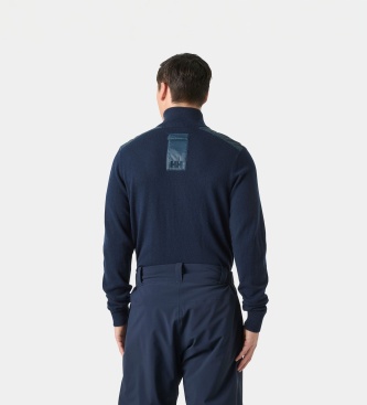 Helly Hansen Pulover z zadrgo do polovice Afton temno moder