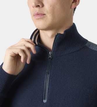 Helly Hansen Pulover z zadrgo do polovice Afton temno moder