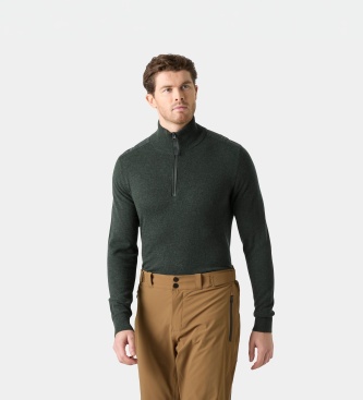 Helly Hansen Pulover z zadrgo do polovice Afton zelen