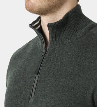 Helly Hansen Pulover z zadrgo do polovice Afton zelen