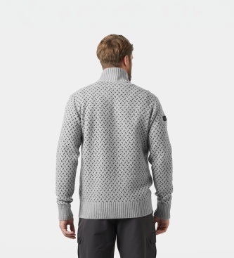 Helly Hansen Kratka jakna Arctic Icelander, sivo melirana, s polovično zadrgo