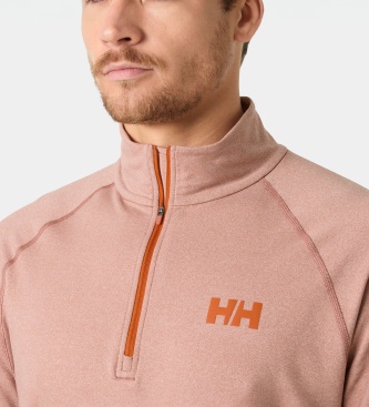 Helly Hansen Pulover Tyri z roza barvo in pol zadrgo
