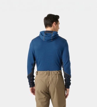 Helly Hansen Maglia termica con cappuccio Lifa Merino Midweight blu navy