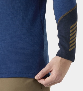 Helly Hansen Maglia termica con cappuccio Lifa Merino Midweight blu navy