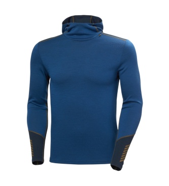Helly Hansen Maglia termica con cappuccio Lifa Merino Midweight blu navy