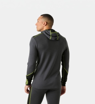 Helly Hansen Maglia termica con cappuccio Lifa Merino Midweight grigia