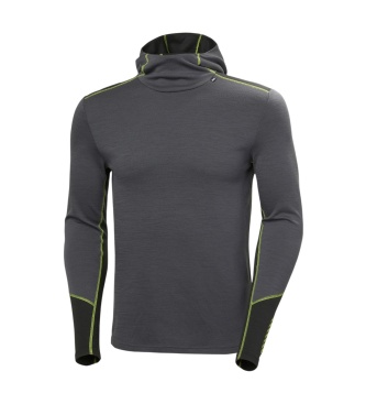 Helly Hansen Maglia termica con cappuccio Lifa Merino Midweight grigia
