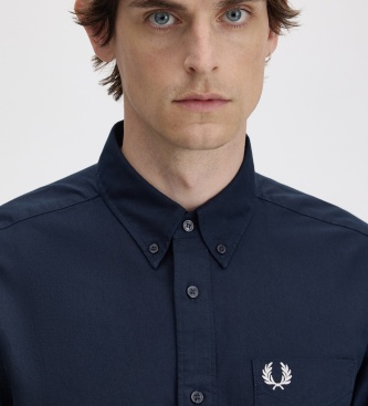 Fred Perry Camisa Oxford azul-marinho