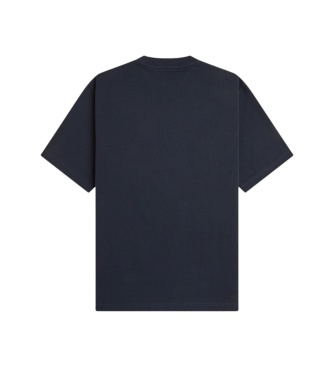 Fred Perry Camiseta con aplique de tartán azul marino