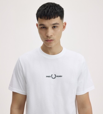 Fred Perry Camiseta con bordado blanca