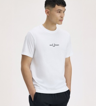 Fred Perry Camiseta con bordado blanca