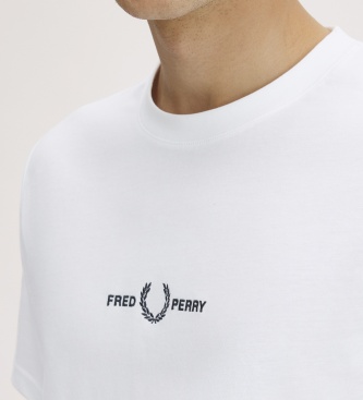 Fred Perry Camiseta con bordado blanca