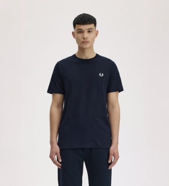 Fred Perry Camiseta de cuello redondo azul marino