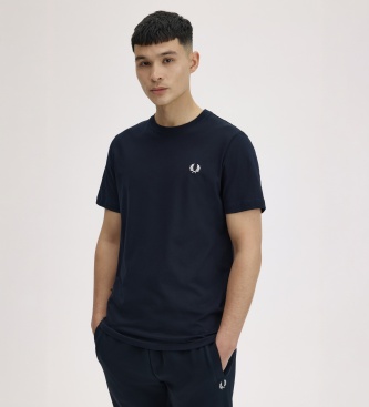 Fred Perry Camiseta de cuello redondo azul marino