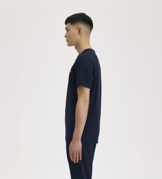 Fred Perry Camiseta de cuello redondo azul marino
