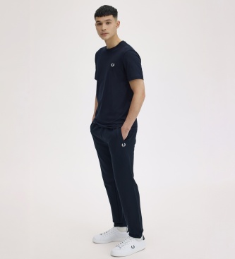 Fred Perry Camiseta de cuello redondo azul marino