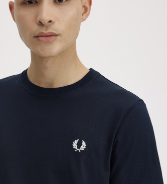 Fred Perry Camiseta de cuello redondo azul marino