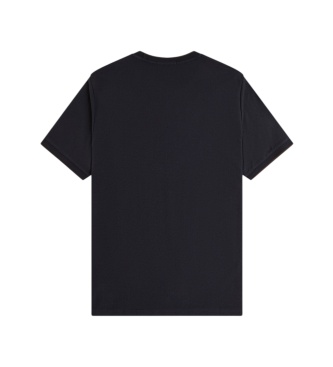 Fred Perry Camiseta de piqué crepé con ribetes azul marino