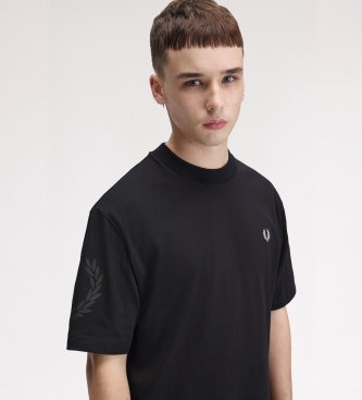 Fred Perry Camiseta Laurel Wreath reflectante negra