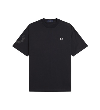 Fred Perry Camiseta Laurel Wreath reflectante negra