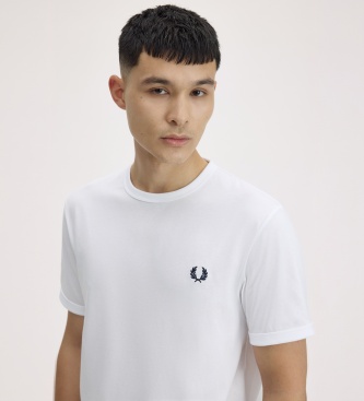 Fred Perry Camiseta Ringer blanca
