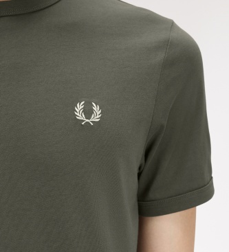 Fred Perry Camiseta Ringer verde