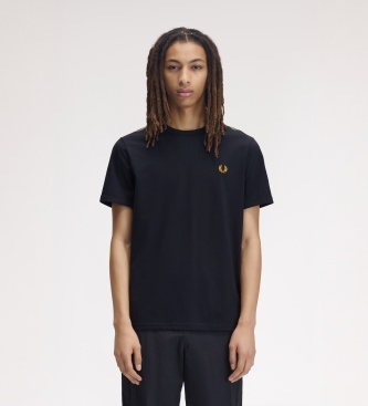 Fred Perry Camiseta Ringer Contrast Tape azul marino