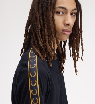 Fred Perry Camiseta Ringer Contrast Tape azul marino