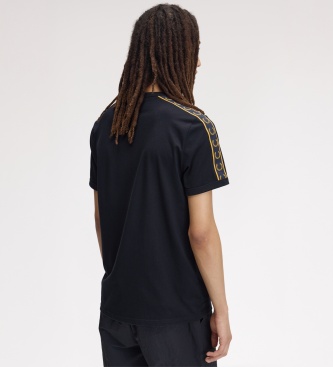 Fred Perry Camiseta Ringer Contrast Tape azul marino