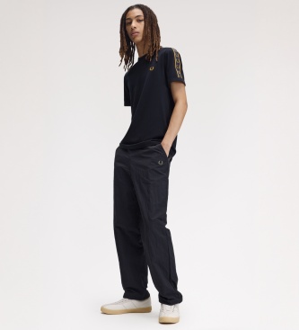 Fred Perry Camiseta Ringer Contrast Tape azul marino
