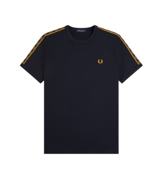 Fred Perry Camiseta Ringer Contrast Tape azul marino