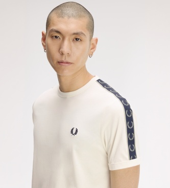 Fred Perry Camiseta Ringer Contrast Tape beige