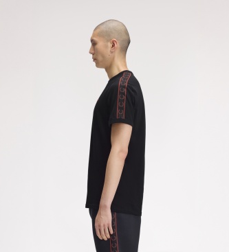 Fred Perry Camiseta Ringer Contrast Tape negra