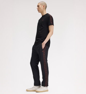 Fred Perry Camiseta Ringer Contrast Tape negra
