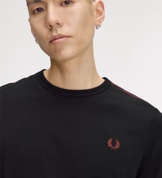 Fred Perry Camiseta Ringer Contrast Tape negra