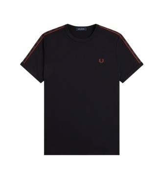 Fred Perry Camiseta Ringer Contrast Tape negra