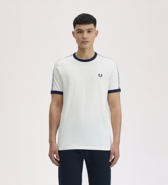 Fred Perry Camiseta Ringer Taped blanco roto