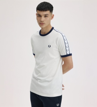 Fred Perry Camiseta Ringer Taped blanco roto